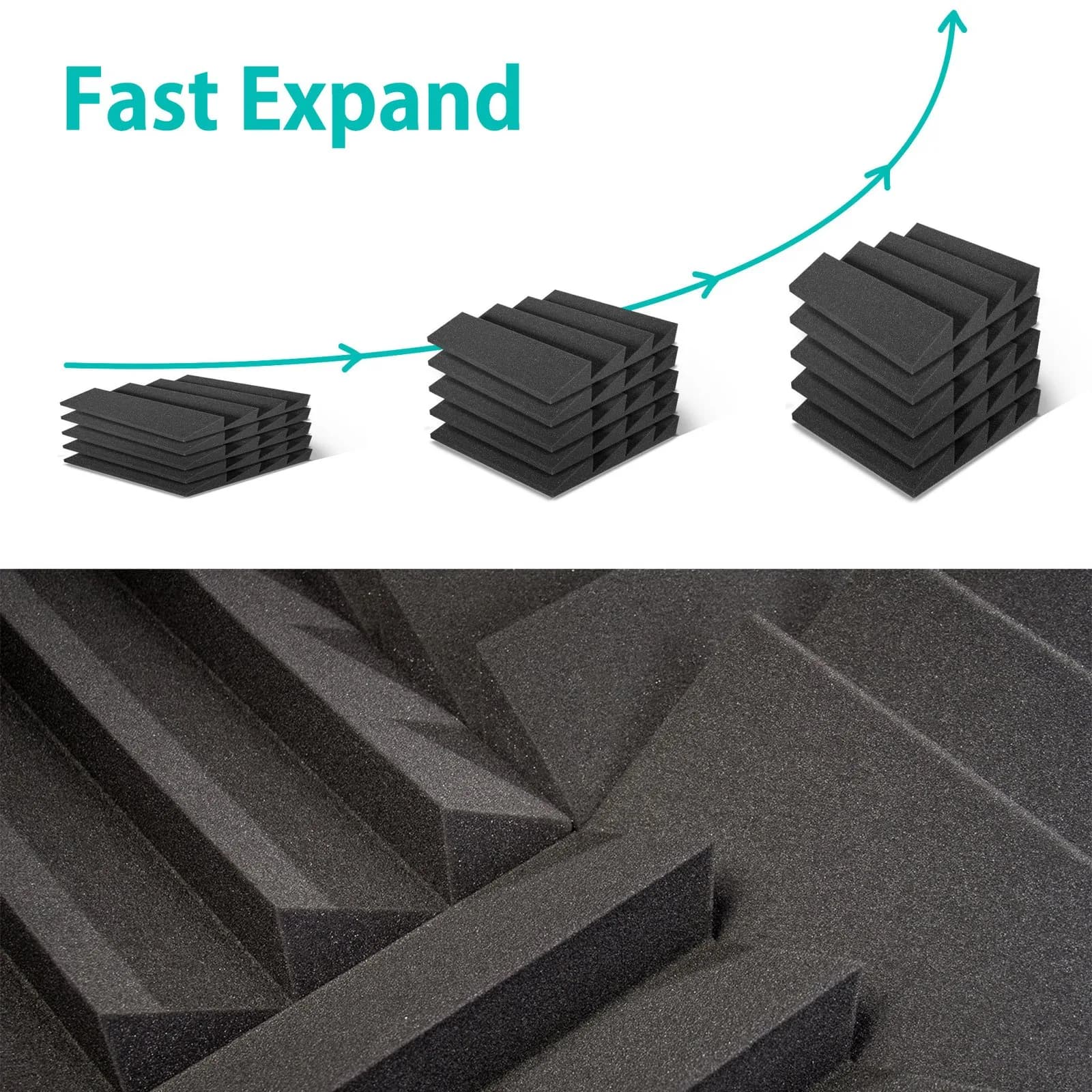 Light Acoustic Foam DST 114 Panels | Charcoal Black | Pack of 24