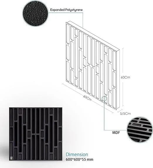 Logan Diffuser Black Acoustic Panels – Pack of 4