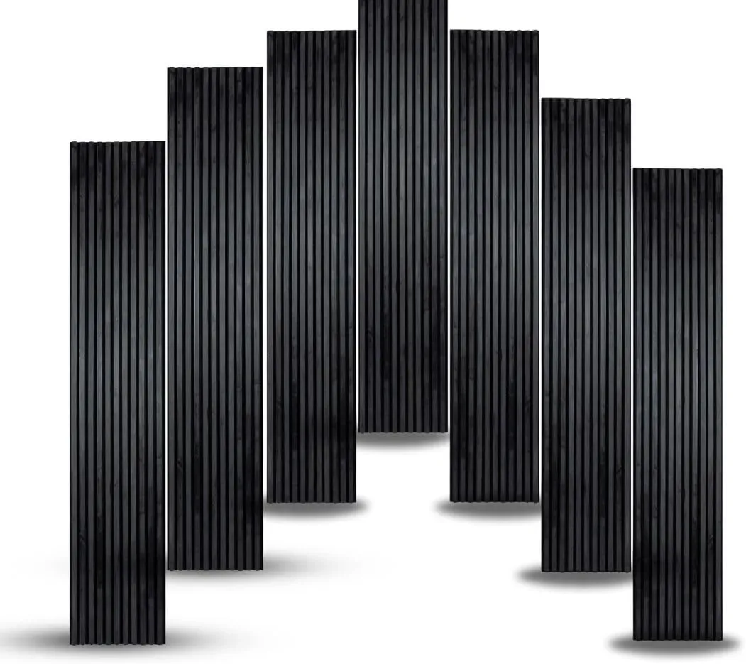 Slat Wall Panel | Wood Long Panels – Black Color – Pack of 2