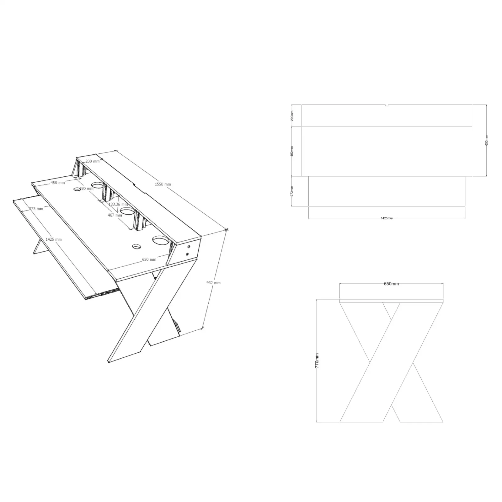 Modern Studio & Gaming Desk – Walnut Finish | Ergonomic Wooden Workstation