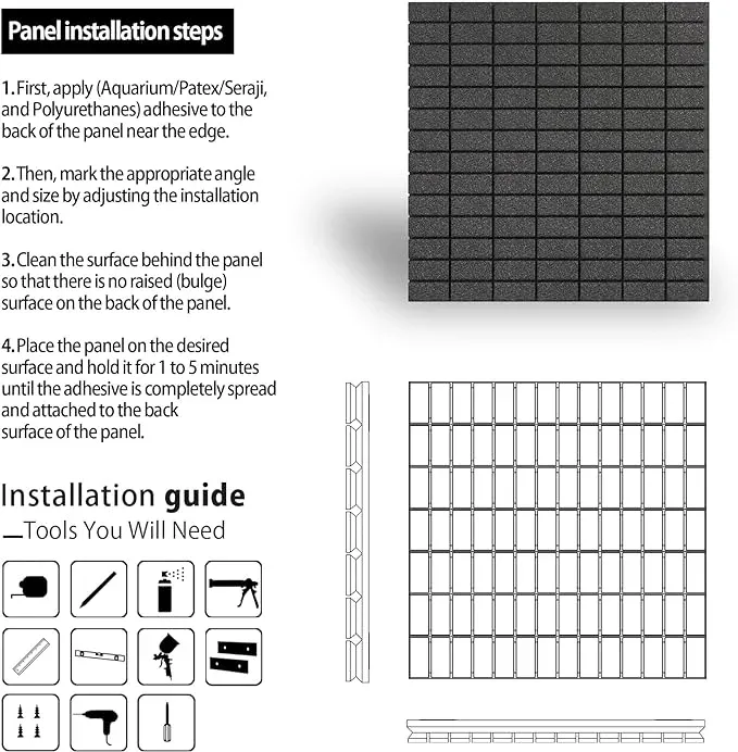 Thor Absorber Black 60×60 Acoustic Panels – Pack of 10