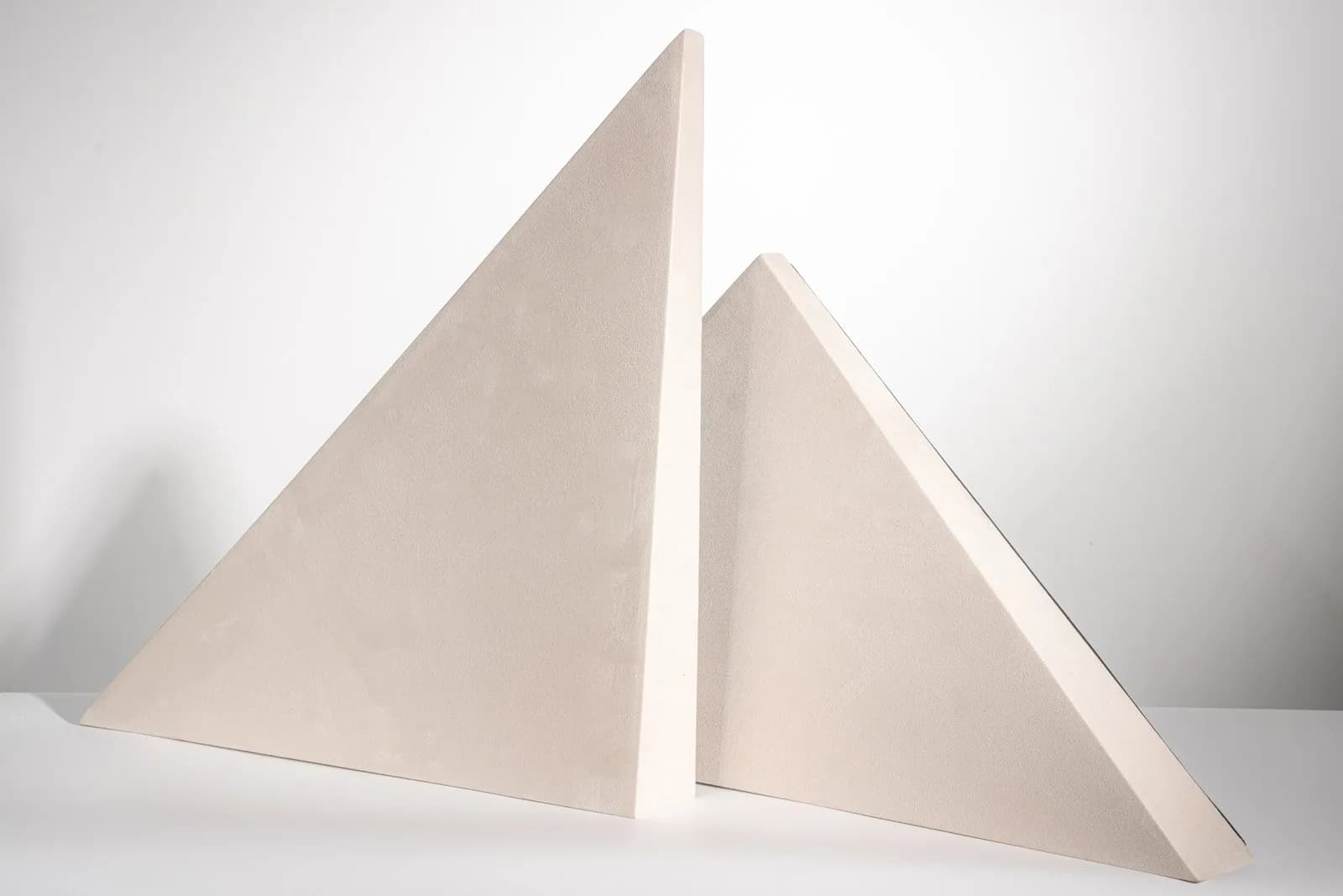 Triangular Absorption Acoustic Fabric Panel – 2 Pcs Pack (White)