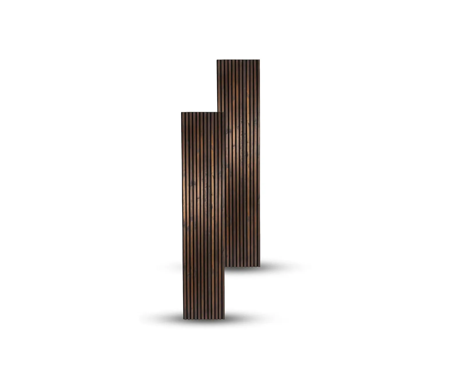 Acoustic Wood Slat Wall Panel – Dark Brown (Walnut)
